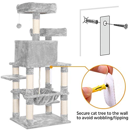 YAHEETECH 57.5 inches Multi-Level Cat Tree Tower Condo with Scratching Posts, Cat Stand House Furniture Activity Tower for Kitten, Cat, Pet