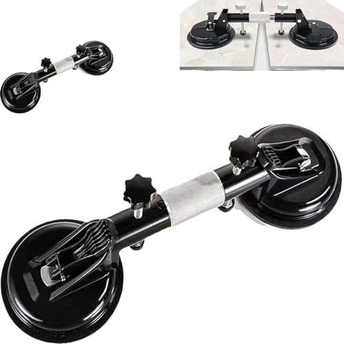 Laminate Floor Gap Fixer Tool - Professional Countertop Alignment Clamps with Adjustable Vacuum Suction - Seam Setter & Gap Repair Tool for Granite, Marble, Stone Slab & Glass (Black)