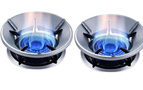 J B ENTERPRISE Gas Stove Cover (Silver) Burner Stand/Gas Saver Jali Ring (Pack 2) Fire & Windproof Gas Saving, Gas Chula Stand/4 Legs Support