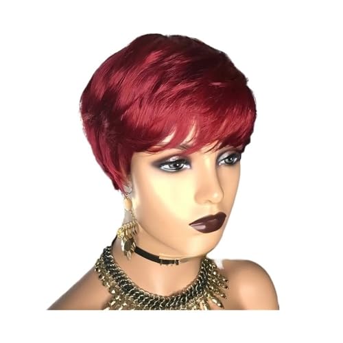 yinxx240708 Short Pixie Cut Wigs Human Hair for Women Glueless
