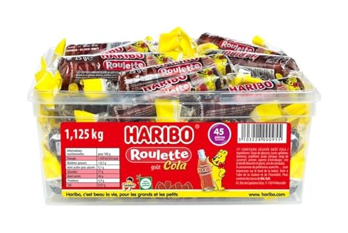 HARIBO - Cola Roulette - Bonbons Sans Colorants Artificiels - Boîte de 45 Bonbons