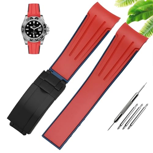 Correa de reloj de goma de 22mm impermeable para hombres deportistas y activos