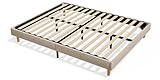 TEENO Sommier 160x200 avec 9 Pieds | Lit Beige 160x200 cm avec Sommier Tapissier | Adaptable pour Repos/Travail à Domicile | Idéal pour Chambre Master