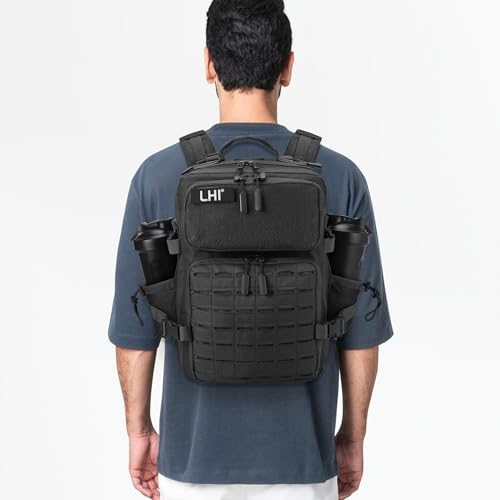Image of LHI Tactical Military Backpack for Men 25L /45L Large Molle Army Assault Pack 3 Day Hiking Rucksack With Bottle Holder