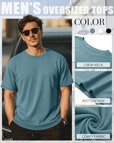 Image of Neer 3 Pack Big and Tall T-Shirts for Men L-7xl Tops | Large Casual Stretch Workout Tees, Short Sleeve Crewneck Oversized Shirts, Classic Summer Outfits, Comfy Basic Loose Clothes