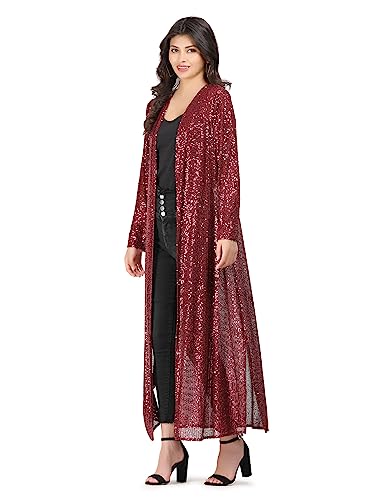 Image of Women's Long Power Net Sequinned Shrug