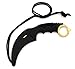 Snake Eye Tactical Karambit Style Full Tang Neck Knife Outdoors Camping Fishing Hunting (Gold)