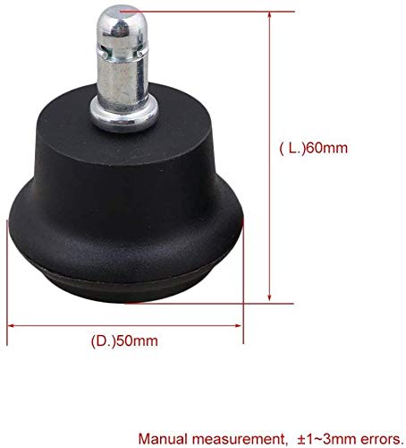 5PCS Low Profile Bell Glides Replacement Office Desk Chair or Stool Swivel Caster Wheels,Easy Conversion from Wheeled Casters to Stationary Feet to Protect Wood or Hardwood Floor