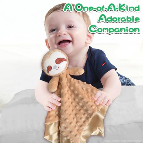 Image of Baby Security Blanket, Soft Baby Lovey Toy Blanket for Boys and Girls, Snuggle Toy Lovie Newborn Gift, Unisex Nursery Bed Blankets Sloth16 Inch
