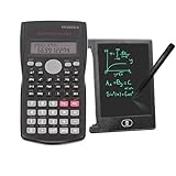 Diseño atento: esta calculadora científica tiene una cubierta protectora deslizante sólida para proteger botones y cuerpos del dispositivo; el botón está hecho de material plástico, suave y fácil de tocar, y la fuente digital es clara. Nuestra calculadora funcional está equipada con baterías, por lo que no necesitas preparar las baterías antes de realizar el pedido.
