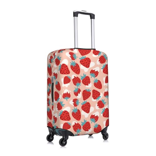Cute Strawberry Print Luggage Cover Protector Anti-Scratch Washable Fits 18-32 Inch Luggage-X-Large3