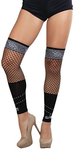 Image of ToBeInStyle Women's Fashion Dimond Net Thigh High Footless Novelty Leg Warmer Hosiery