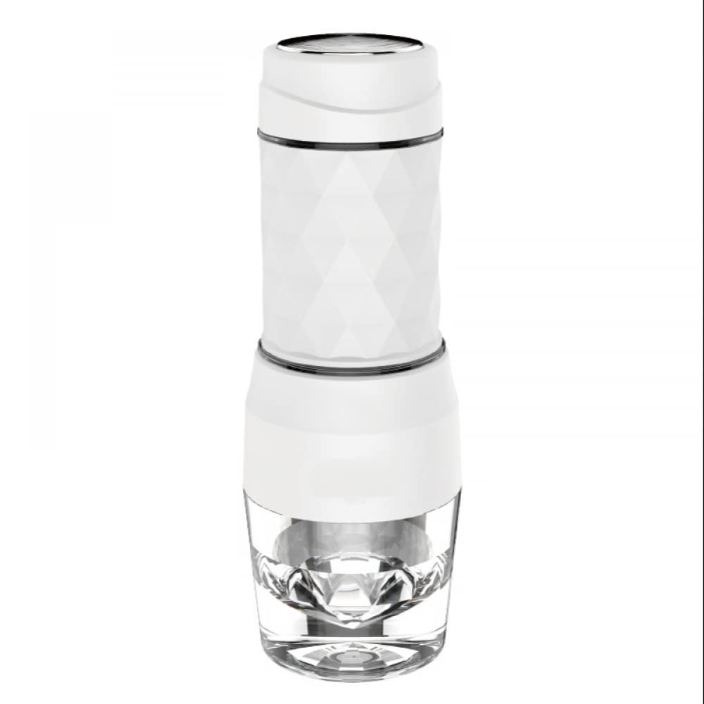 Sistema De ExtraccióN Doble para El Hogar Molinillo De Prensa Manual para Oficina Molinillo De Café PortáTil PequeñO para Exteriores Lavable 120 Ml (Blanco Negro)