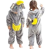 MICHLEY Unisex Baby Halloween Romper Dress up Flannel Soft Animal Cosplay Costume Outfit For Girls Boys 18-24M,Elephant