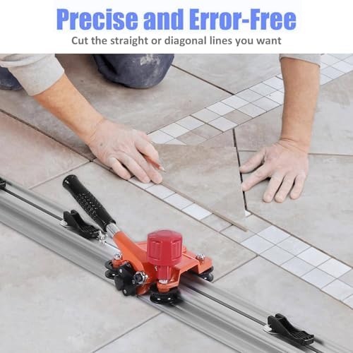 Cortador manual de azulejos, diseño de doble riel resistente para azulejos de cerámica y porcelana de gran formato, herramienta de corte de precisión para taller y uso industrial, 1,8 m
