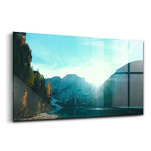 Tableau en verre coloré 120x60cm Wallfluent - Paysage de Pologne élégant pour salon