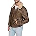 Levi's Men's Faux Leather Aviator Bomber Jacket with Sherpa Collar, Light Brown