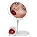 Makeup Vanity Mirror with 66 LED Lights - Rechargeable 7-Inch Professional Mirror with 66 Pro-Lux LEDs, 180 Degree Rotation for Dimmable Natural Light, 1x-10x Magnifying w/Stand and Travel Mirror
