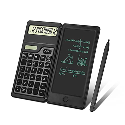 Aucanla Desk Calculator,12-Digit Premium Desktop Calculators with Writing Tablet,Solar and Battery Dual Power Basic Calculator for Office,School,Business