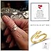 RINHOO FRIENDSHIP Hug Rings for Women Silver Hugging Hands Ring Adjustable 14K Gold Plated Daughter Rings from Mom Jewelry for Couples (I love you forever（Gold）)