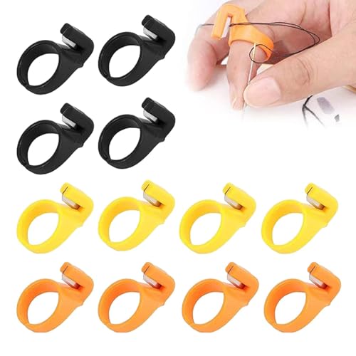 Anneau Coupe-Fil | Coupe-Fil de Courtepointe Couteau à Coudre,12 Maison Dé À Coudre Artisanat Outils De Bricolage Doigt Coupe Coupe, Couleurs