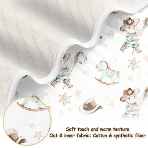 Image of Western Cowboy Baby Swaddle Blanket for Boys and Girls, Muslin Baby Receiving Swaddle Blanket, Soft Cotton Nursery Swaddling Blankets for Newborn Toddler Infant