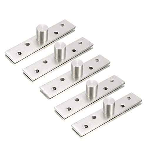 Image of Uxcell a15072400ux1288 Uxcell a15072400ux1288 5 Set 95mm Long Hardware Stainless Steel 360 Degree Rotary Door Pivot Hinge, Stainless Steel (Pack of 5)