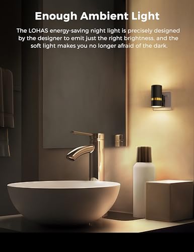 LOHAS-LED Night Light Plug in Wall, 1 Pack, Dimmable Nightlight, Dusk to Dawn Sensor, Brightness Adjustable 0-100LM, 3000K Warm White, Plug-in Modern Night Light for Hallway Bedroom Stair Bathroom - Cosy Home Interiors LOHAS-LED Night Light Plug in Wall, 1 Pack, Dimmable Nightlight, Dusk to Dawn Sensor, Brightness Adjustable 0-100LM, 3000K Warm White, Plug-in Modern Night Light for Hallway Bedroom Stair Bathroom - Image 5