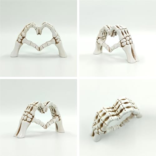 Escultura Manos Esqueleto Corazón 24 cm Decoración Gótica miniatura 5
