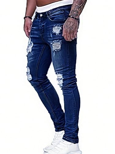 Floerns Men's Ripped Skinny Pants Distressed Denim Jeans with Pocket3