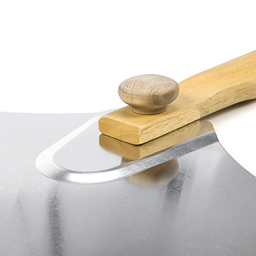 Vodche Aluminum Pizza Peel 12 x 14 Inch Pizza Spatula with Foldable Wood Handle, Easy Storage Pizza Paddle Pizza Turning Tool for Homemade Pizza and Baking Bread - Thumbnail 5