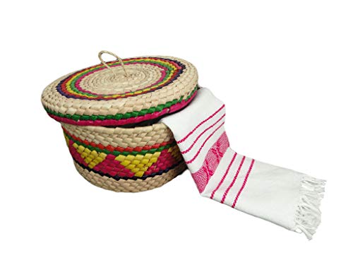 Pack de 1 Cesta de Palma Mexicana y 1 Servilleta de Tela miniatura 1
