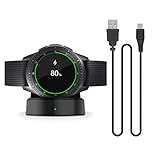FASTSNAIL Charger for Samsung Galaxy Watch 42mm 46mm, Wireless Fast Charger Dock for Samsung Galaxy Smart Watch SM-R800 R810 R815 Portable Charging Cradle Dock Charger Stand with USB Cable(Black)