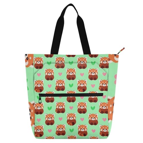 Sac fourre-tout pour enfants panda rouge pour le shopping les vacances et activités scolaires