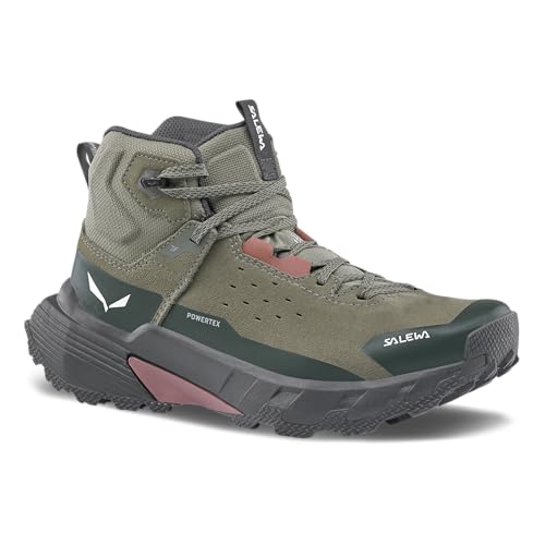 Salewa Women's Pedroc 2 Leather Mid PTX Waterproof Trekking & Hiking Boot - Faded Green/Dark Olive - 9.5