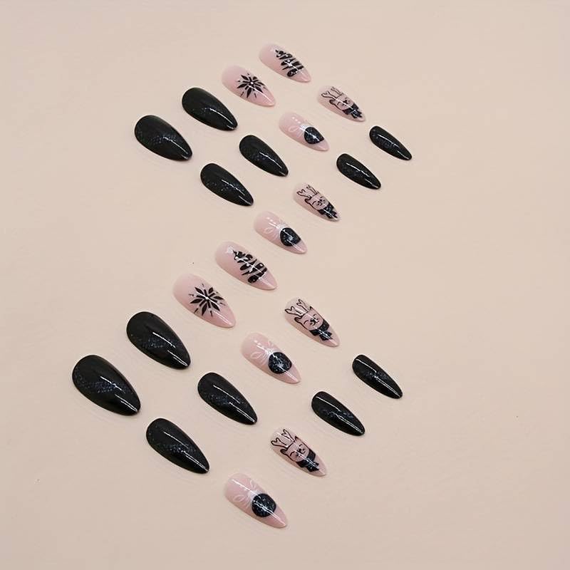 Image of ZOONA 24PCS Everlasting French Nails Artificial Nails Art Set| Lightweight & Long Lasting| Easy To Use| Quick Fix For Festivals & Special Occasions (w1212)