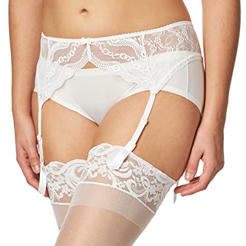 B.tempt'd By Wacoal Women's Lace Kiss Garter Belt, White, P/S #TOP22