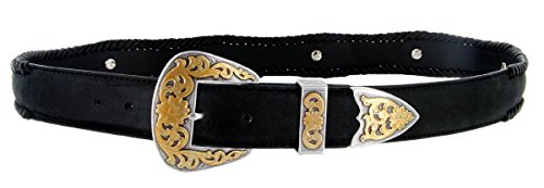 Cowboy Cowgirl Western Star Berry Texas Eagle Star Coin Conchos Crazy Horse Scalloped Genuine Leather Belt 1-1/2"(38mm) Wide4
