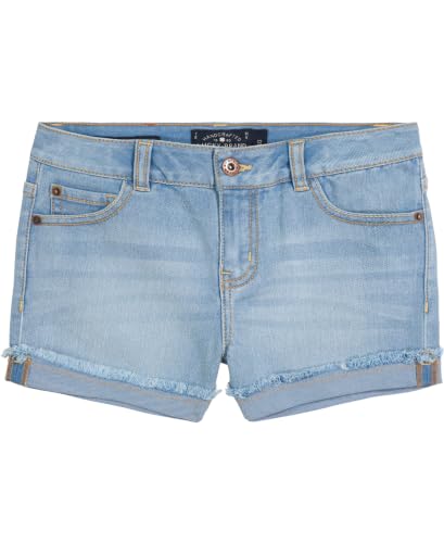 Image of Lucky Brand Girls' Cuffed Jean Shorts, Stretch Denim with 5 Pockets, Mid to High Rise Waist