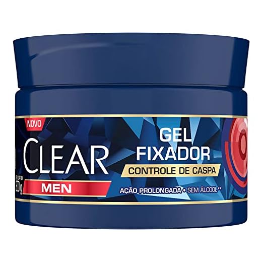 Gel Fixador Capilar Controle de Caspa, Clear Men, 300 G