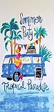 Alta Calidad Goods4good Toalla Playa Piscina Secado Rápido Ligera Fácil Llevar 150x70cm Mujer Hombre Niña Niño Tortuga Dinosaurios Caravana Palmeras Verano (Rosa Azul)