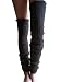 Wildestdream Women's Super Long Cable Knit Leg Warmers Boot Cover Socks Charcoal