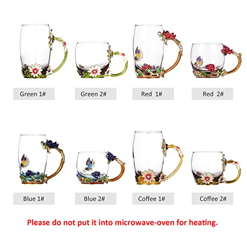 Chusui Ofício de esmalte crisântemo café copo de água caneca de bebida com alça design xícara de caf