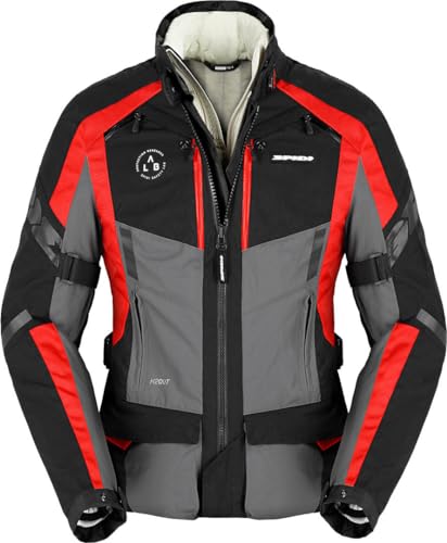 Non specificato SPIDI 4 Season Evo H2Out Giacca Tessile da Donna, Nero/Grigio/Rosso, S