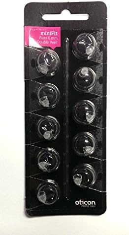 Oticon MiniFit Double Vent Bass Domes: 10-pack (Small 6mm)