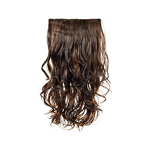 Image of KIS Synthetic Wavy Hair Extensions with 4 Clip-in for Women, Globle | 19 Inches, Natural, Soft Heat Resistant Hair, Thick Washable Reusable, Artificial Hair Clip on Extension for Bridal, Wedding