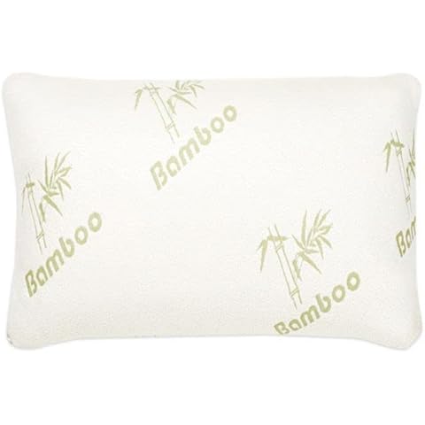 Anti Allergy Medium Support Bamboo Pillow, Sleeping Memory Foam Standard Pillows For Side and Back Sleepers Firm Support Cover