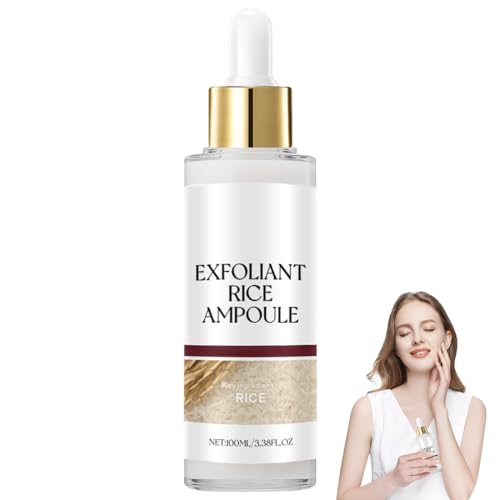 OIXYA Ampolla de Arroz, Suero Exfoliante de Arroz Blanco, exfoliante facial,Peeling Facial Reis, Apertura de Poros, Exfoliación Suave, exfoliante,Eliminador de Puntos Negros (100 ml)