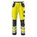 Produktbild KÜBLER REFLECTIQ Warnschutzhose warngelb, Größe 52, Herren-Arbeitshose aus Mischgewebe, Arbeitshose mit Knieschutztaschen nach EN 14404, elastische Warnschutzhose
