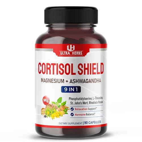 CORTISOL SHIELD 9 IN 1 - 15,250mg Magnesium + Ashwagandha with Phosphatidylserine, L-Theanine, St. John